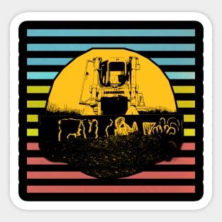 Bulldozer retro design Sticker